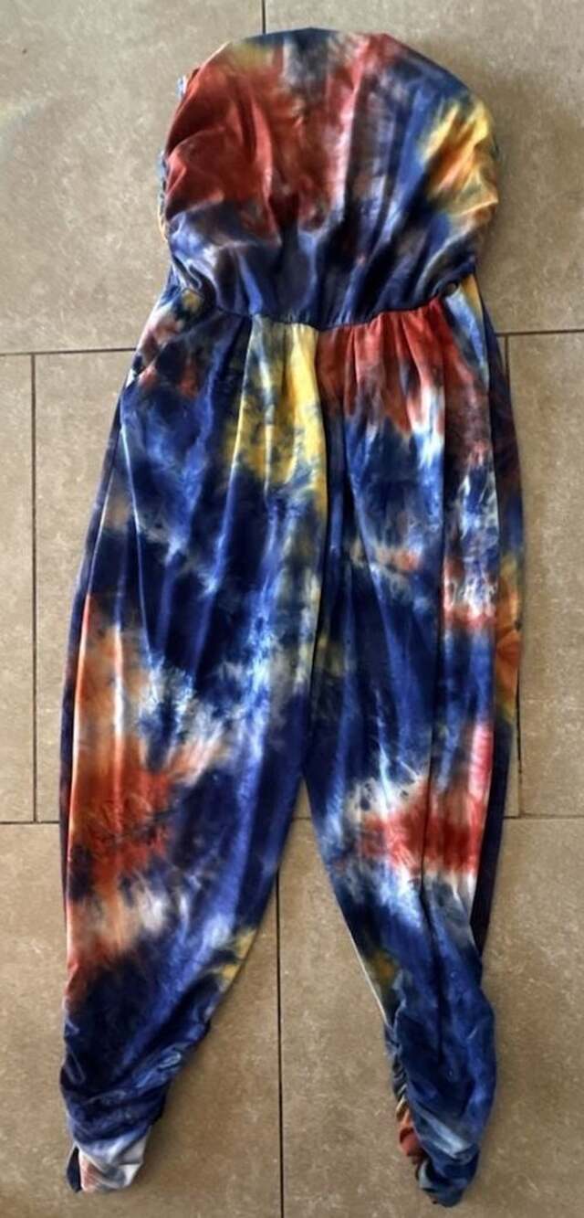 Absolutely Love It Tie Dye Strapless Jumpsuit Size 1X Multicolor